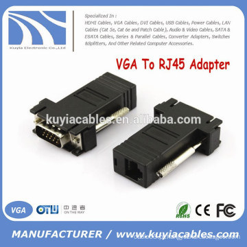 Kuyia Marca VGA TO RJ45 CAT5 CAT6 Adaptador Lan cabo Extensor Conector